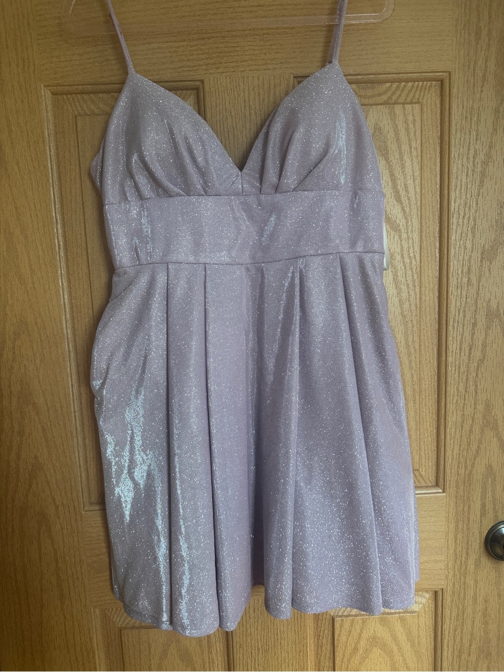 B Darlin Lilac Sparkle Mini Dress